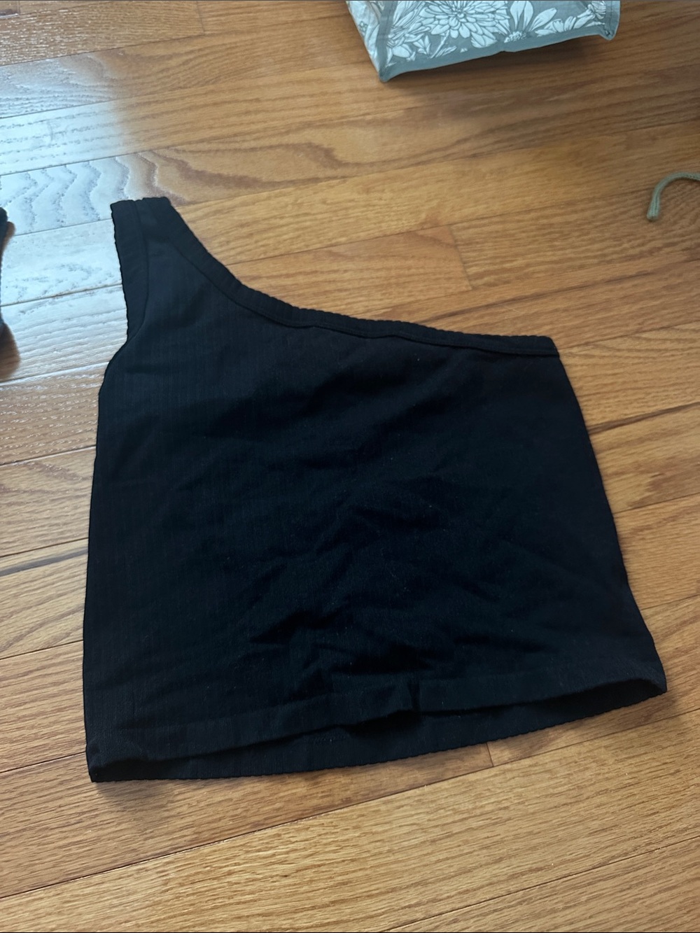 One-Shoulder Black Women's Tank Top